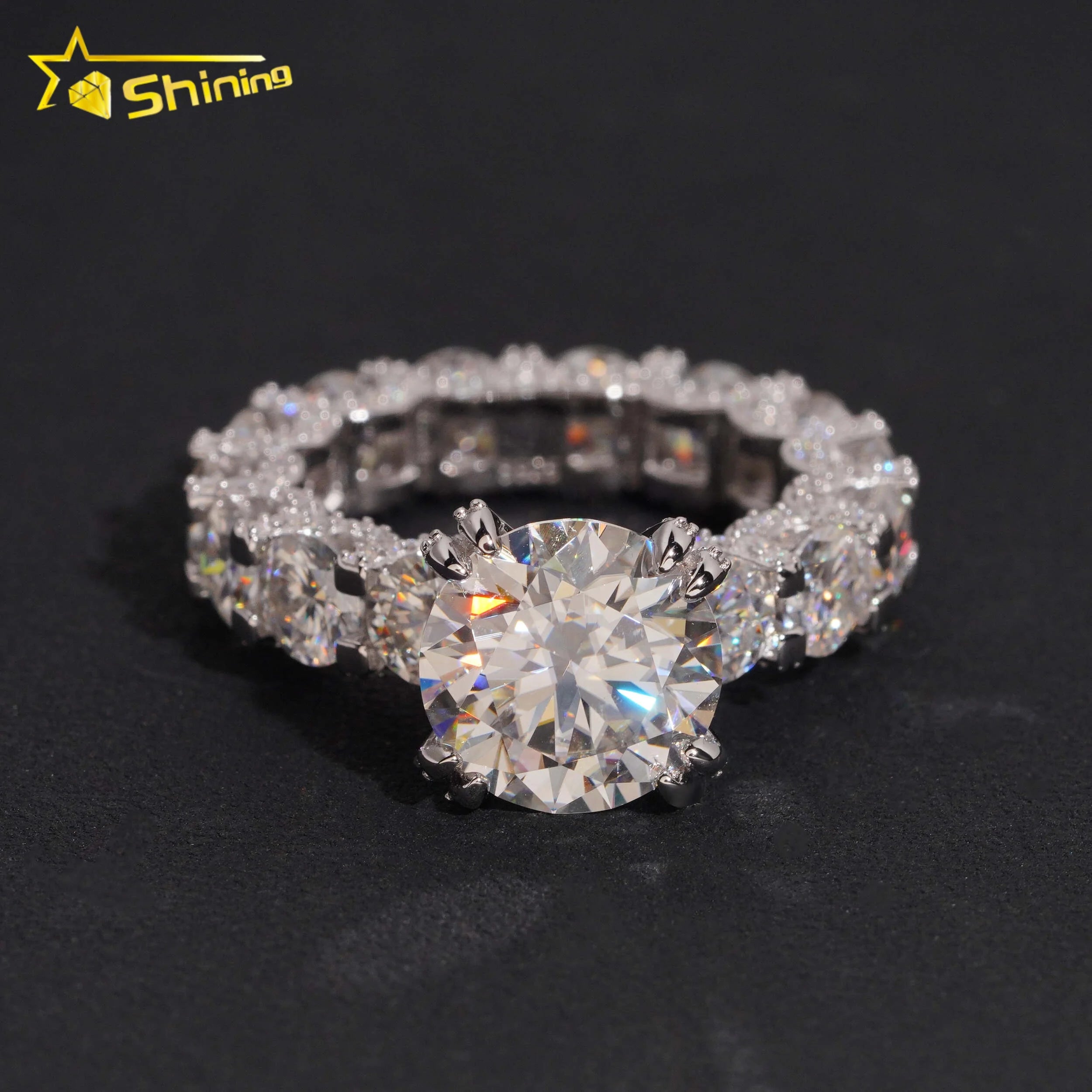 VVS Iced Moissanite Ring